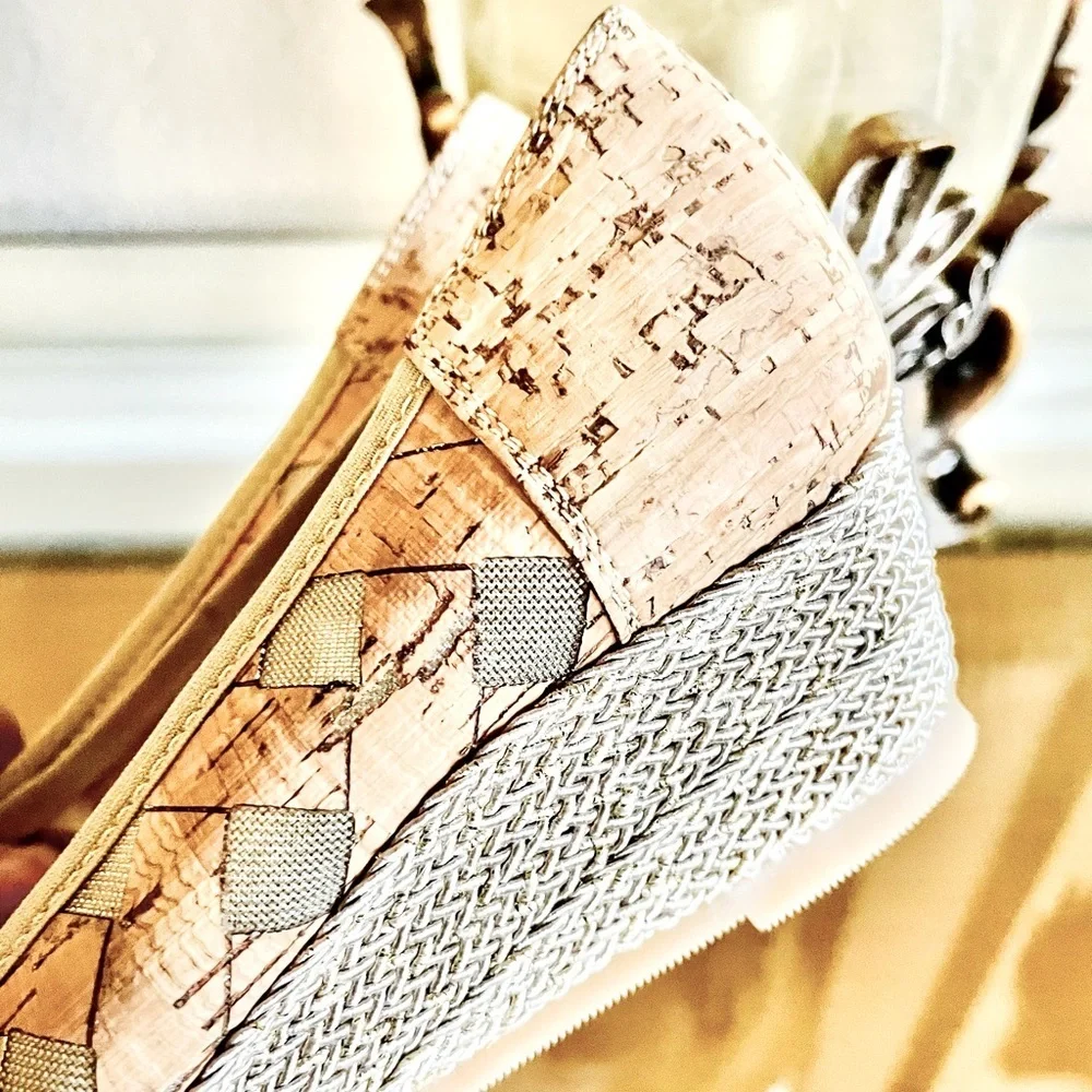 Sesto Meucci Mabyn Cork Espadrilles Wedge Shoes
